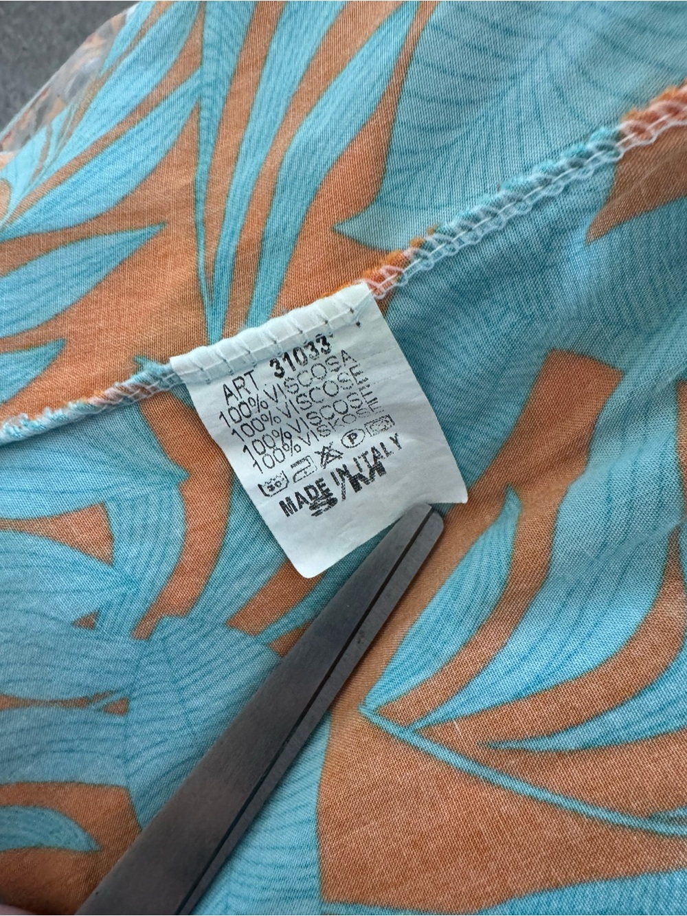 Wide-Leg Floral Pants in Orange & Turquoise - Lightweight Summer Style - Picture 5 of 5